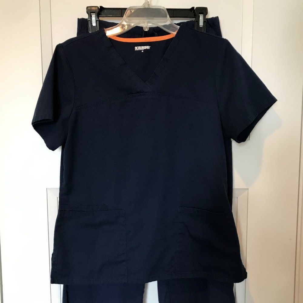 ScrubStar SSL07808T Scrubs Top S & Drawstring Cargo Scrub Pant XS Petite